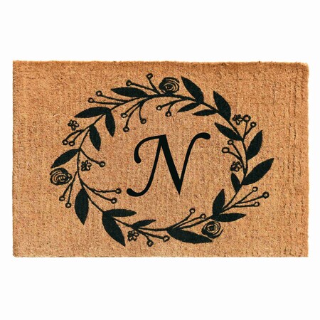 Monogram Door Mat, Black, Natural, 24 in W x 36 in L